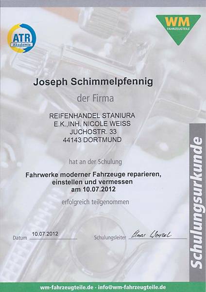 Schulung: Fahrwerke morderner Fahrzeuge reparieren, einstellen und vermessen